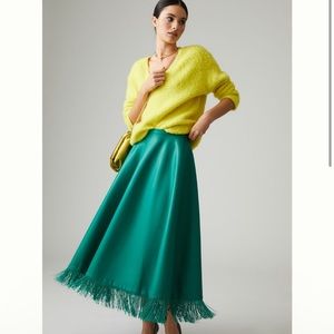 Anthropologie Maeve Faux Leather Fringe Skirt